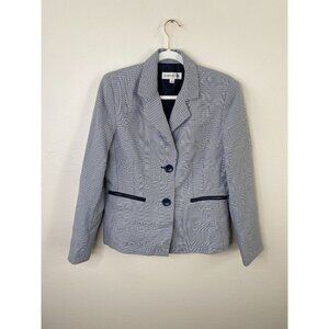 Evan-Picone Womens Black Blazer 8 Two-Button Slim-Fit Jacket Polyester Business